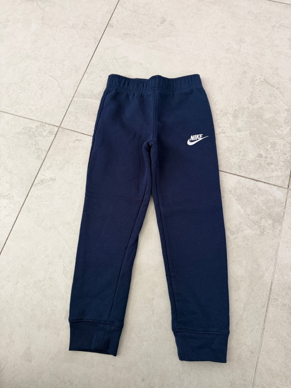 Nike Kids Navy Sweatpants with White Swoosh